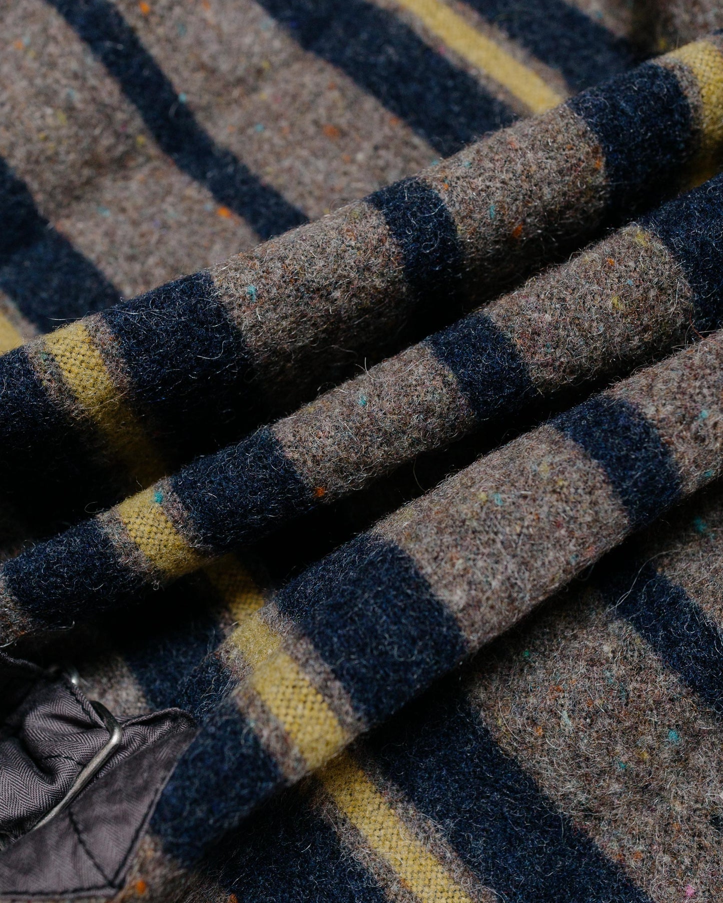 Post O'Alls Fleece Vest Trashed Wool Navy Stripe fabric