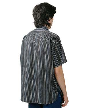 Post O'Alls Pullover Shirt SS Blue Stripe Blues model back