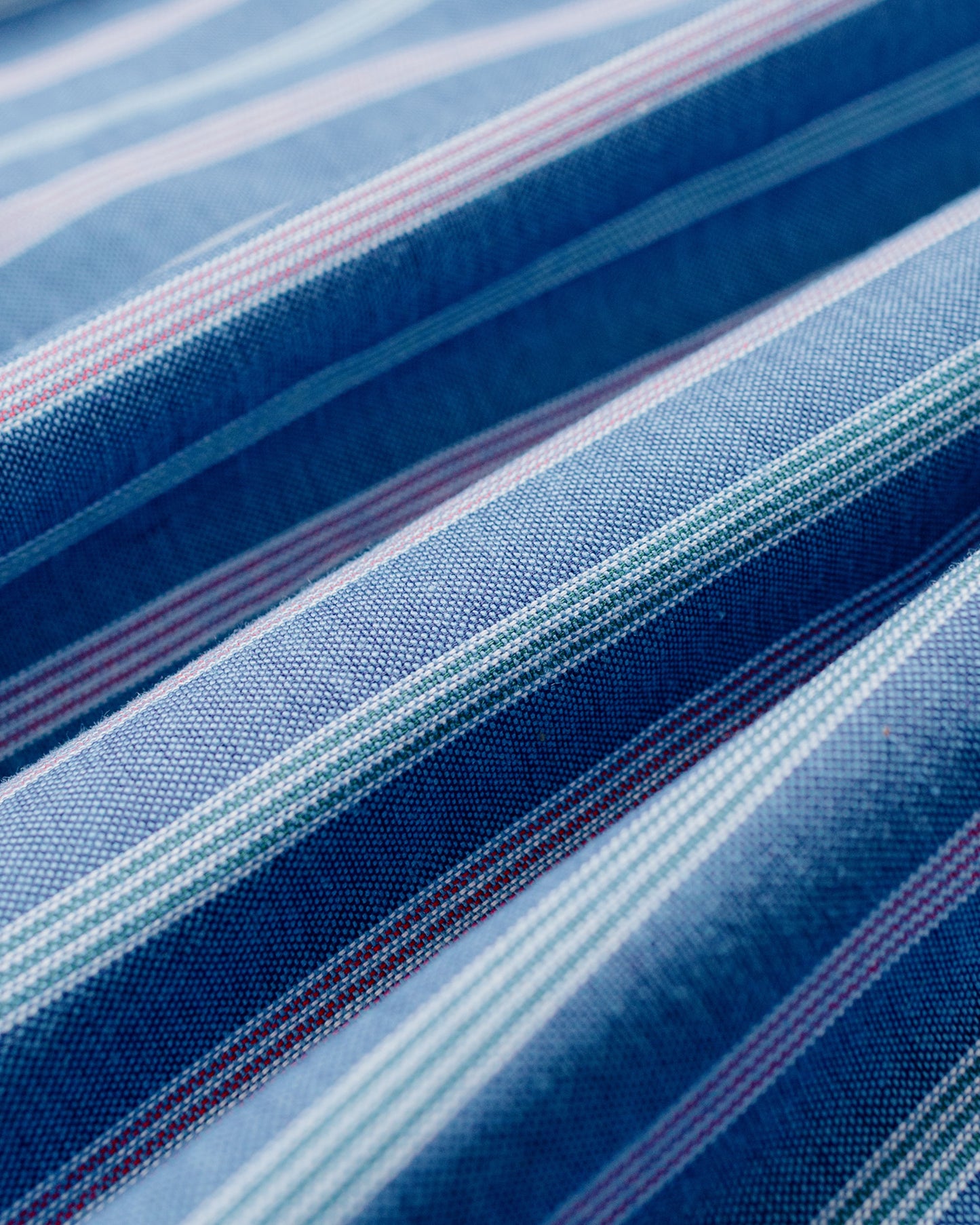 Randy's Garments 3-Pocket Work Shirt Cotton Stripe Jacquard Oxford Cloth Blue