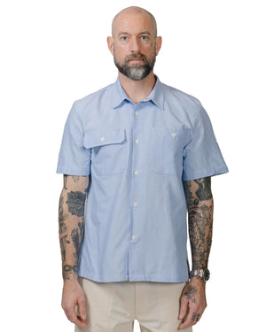 Randy's Garments Utility Shirt 6040 Solid Oxford Cloth Blue model front