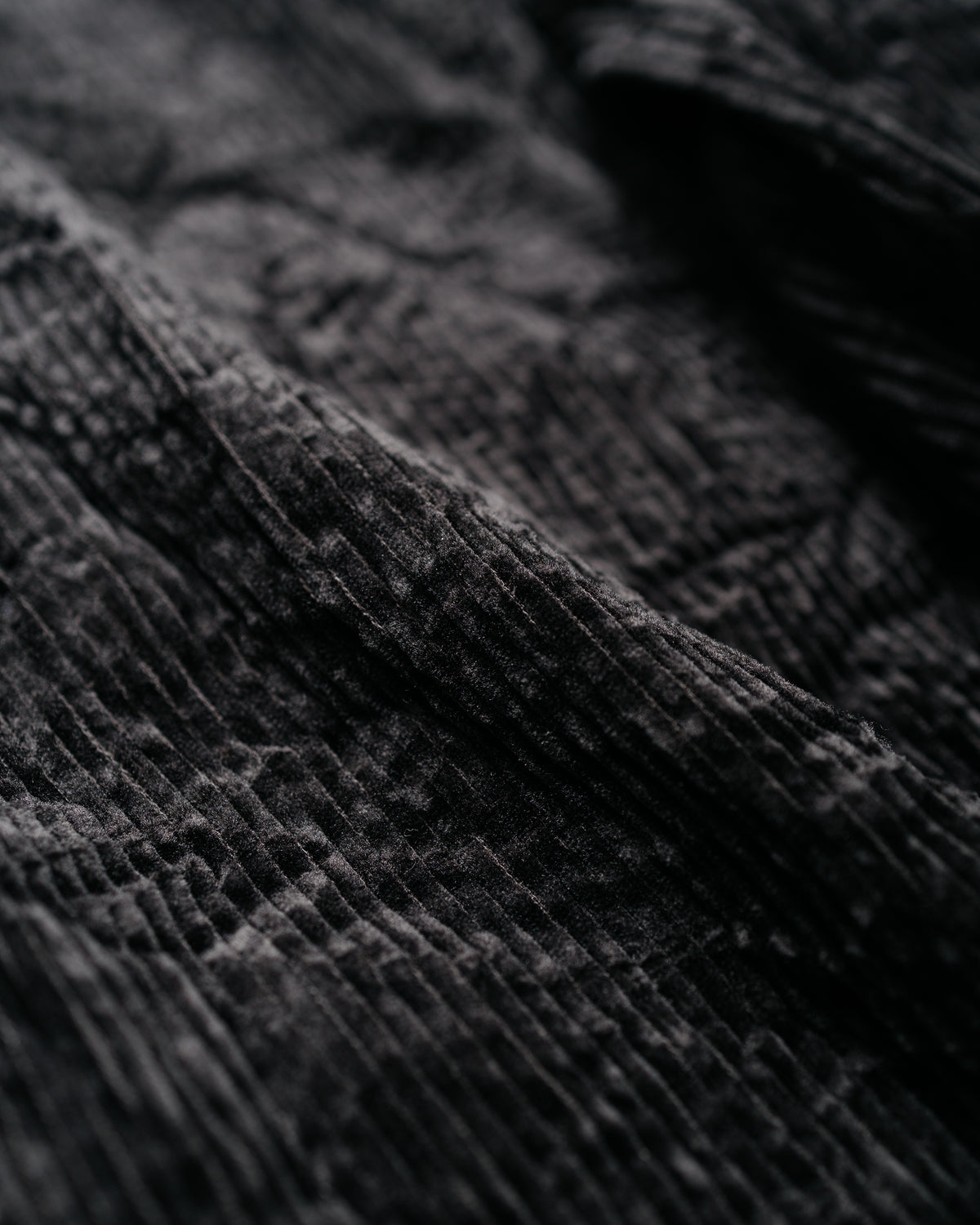 Sage de Cret CO Corduroy Crinkle Wide Work Pants Black