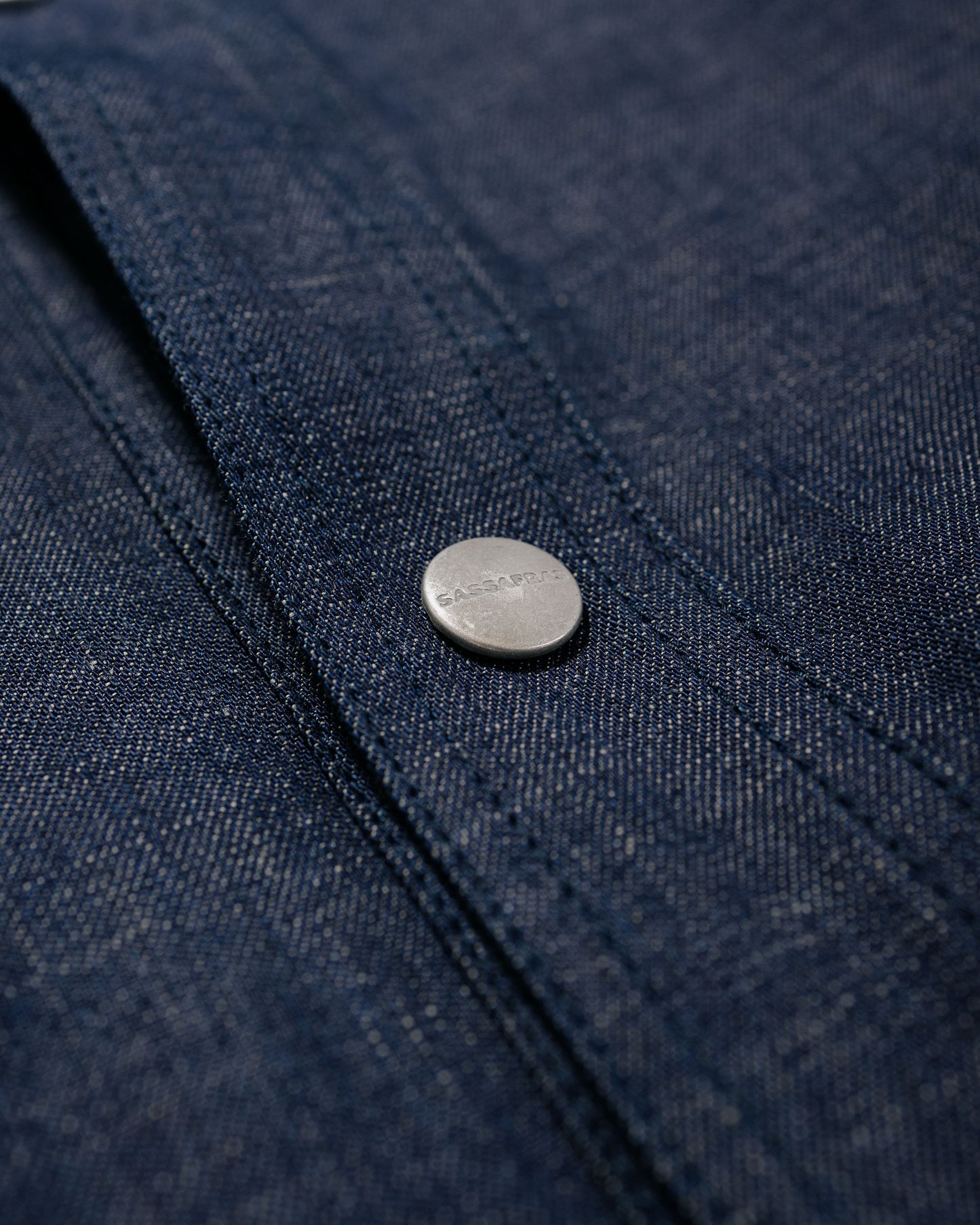 Sassafras Vase Wall Gardener Jacket 8oz Military Denim Indigo