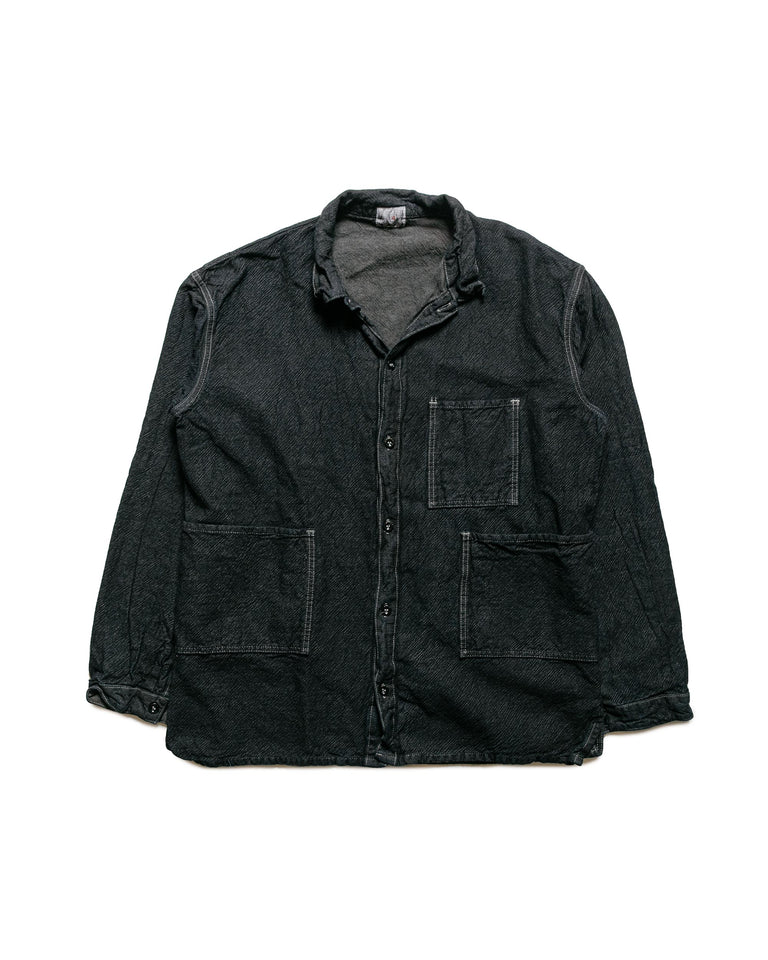 Tender Type 410 Three Pocket Square Tail Shirt Indigo Cotton Twill Mars Black