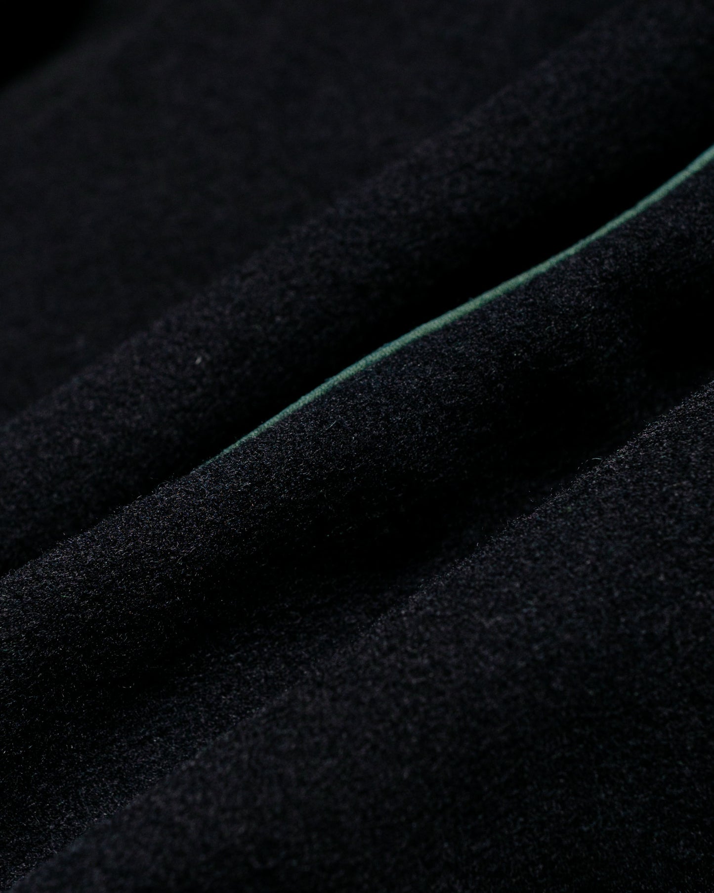 Tender Type 942 Lobster Tail Jacket Green Wool Baize Hadal Blue fabric