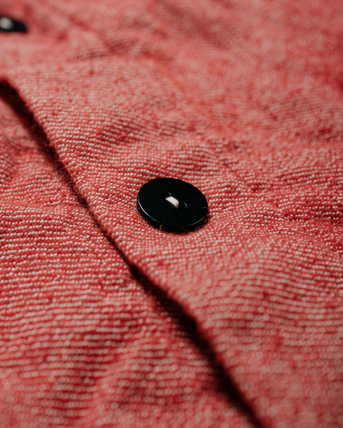 Tender Type 975 Collared Drafting Coat Red Wool Carpet Twill Rinsed