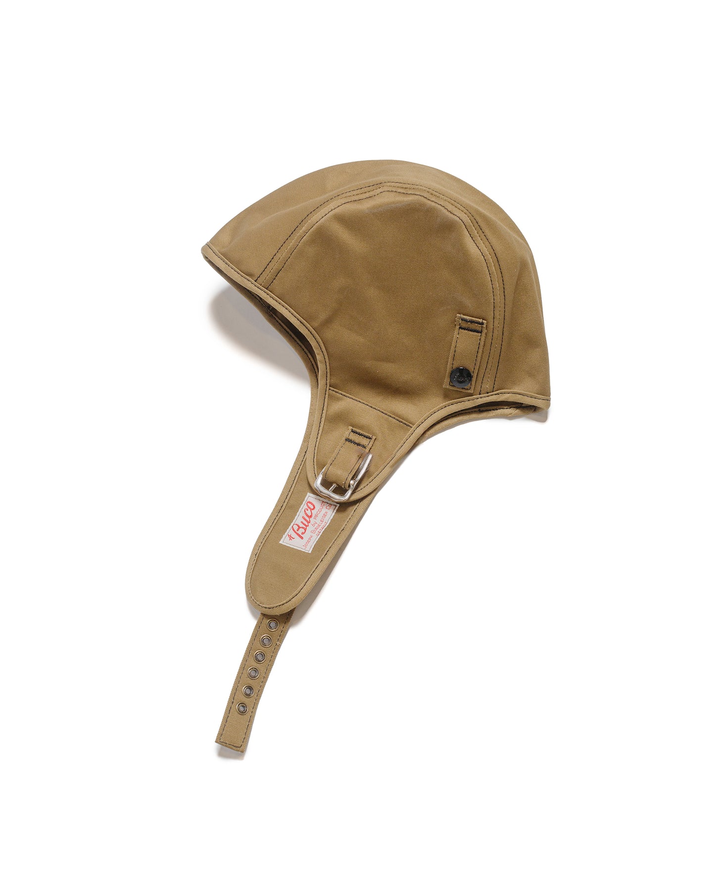 The Real McCoy's BA24002 Buco Cotton-Twill Rider's Helmet Khaki side