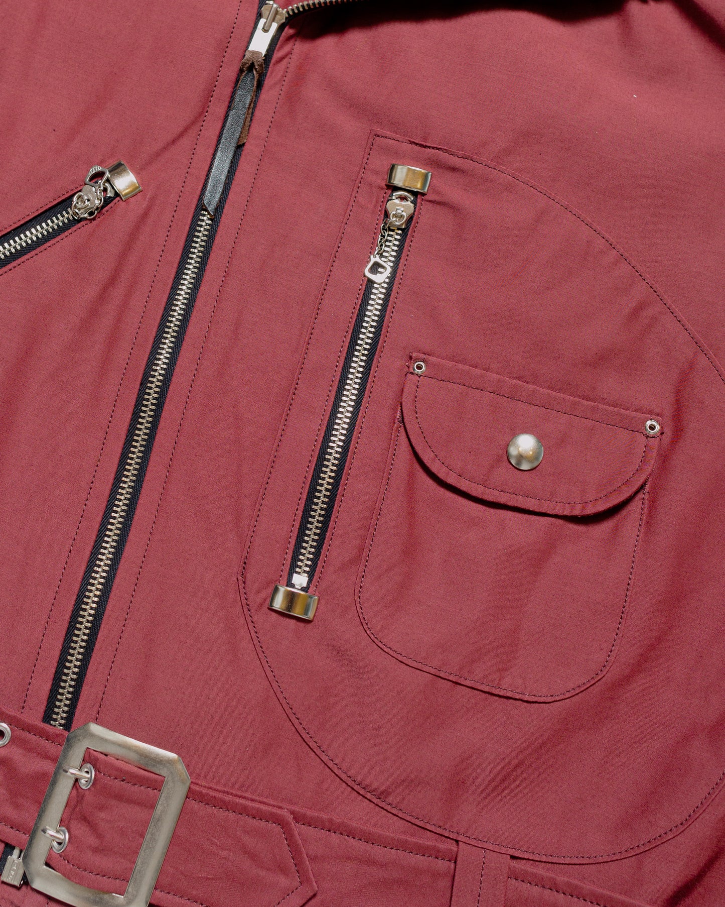 The Real McCoy's BJ24102 Buco J-24 Satin Twill Jacket Burgundy detail