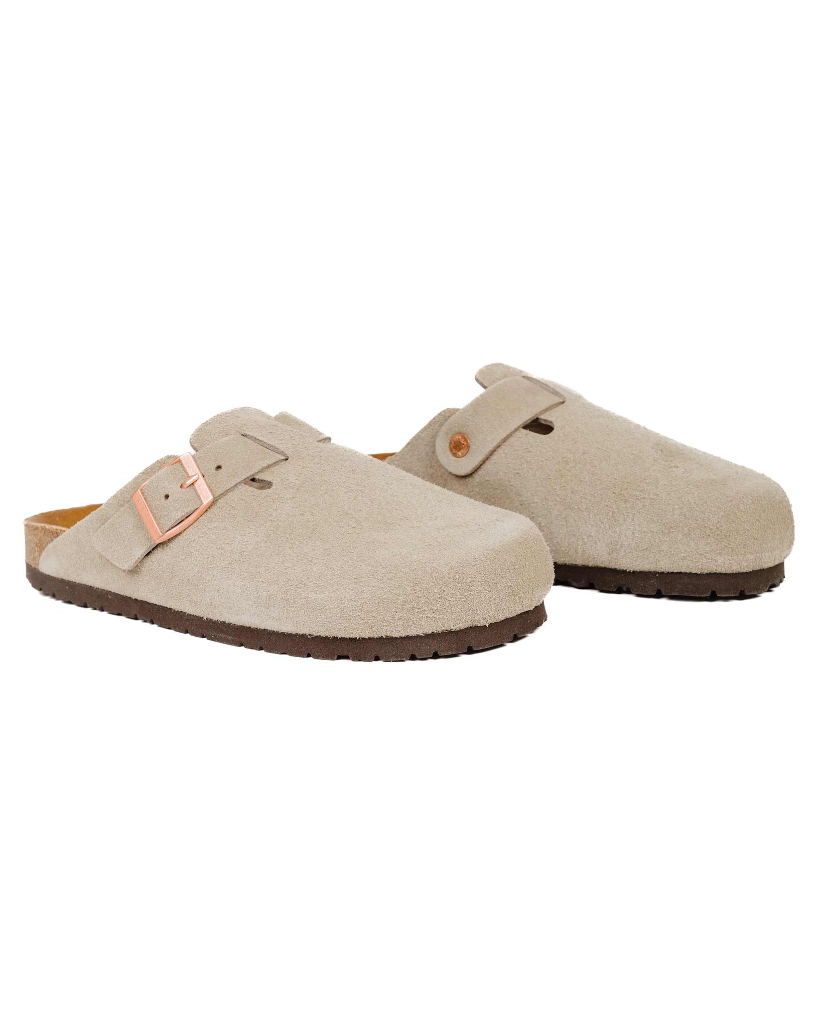 The Real McCoy's MA23012 Leather Foot-Support Clogs Taupe