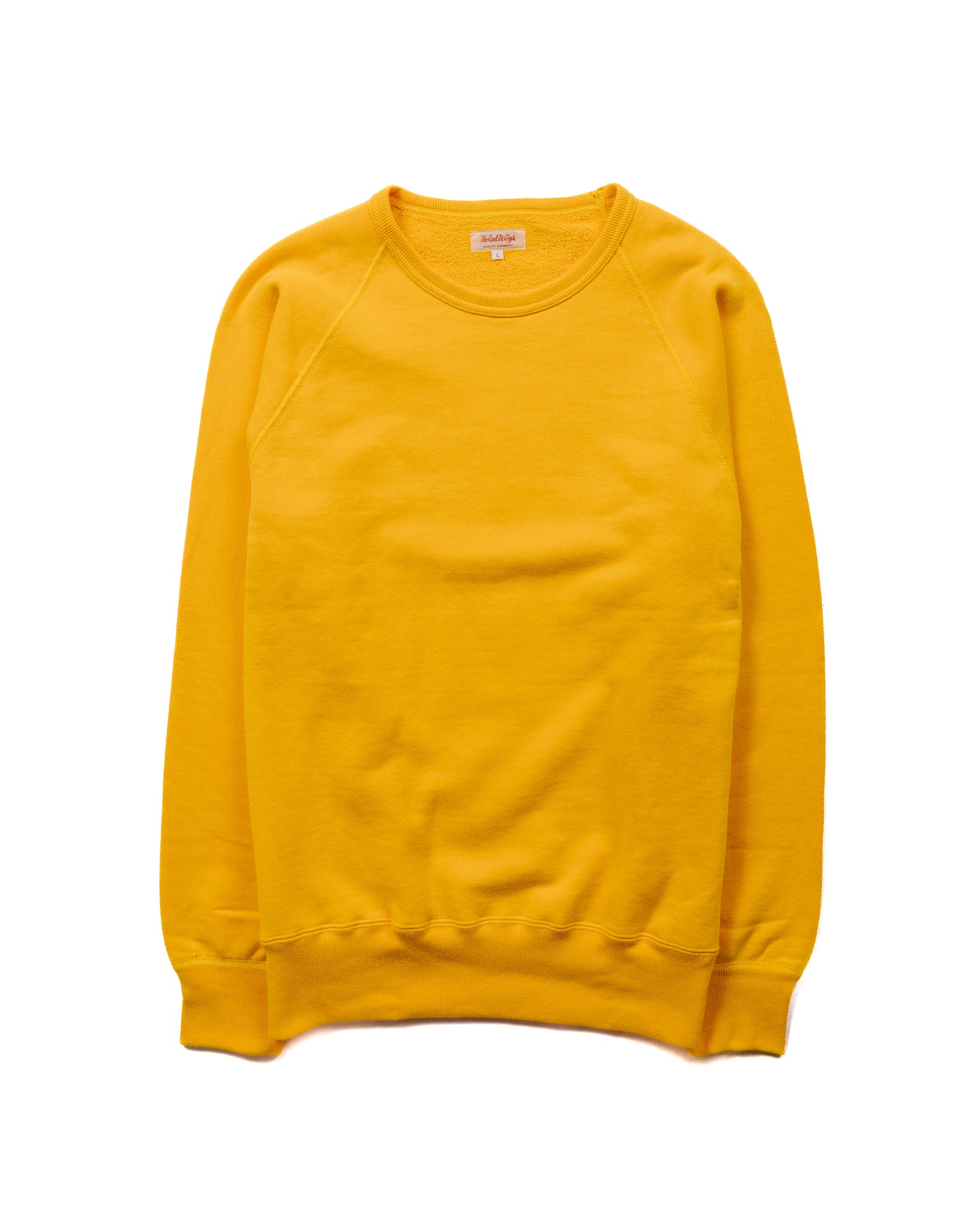 The Real McCoy's MC21018 9oz. Loopwheel Raglan Sleeve Sweatshirt Yellow
