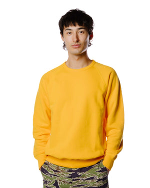 The Real McCoy's MC21018 9oz. Loopwheel Raglan Sleeve Sweatshirt Yellow Model Front