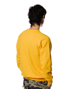 The Real McCoy's MC21018 9oz. Loopwheel Raglan Sleeve Sweatshirt Yellow Model Back