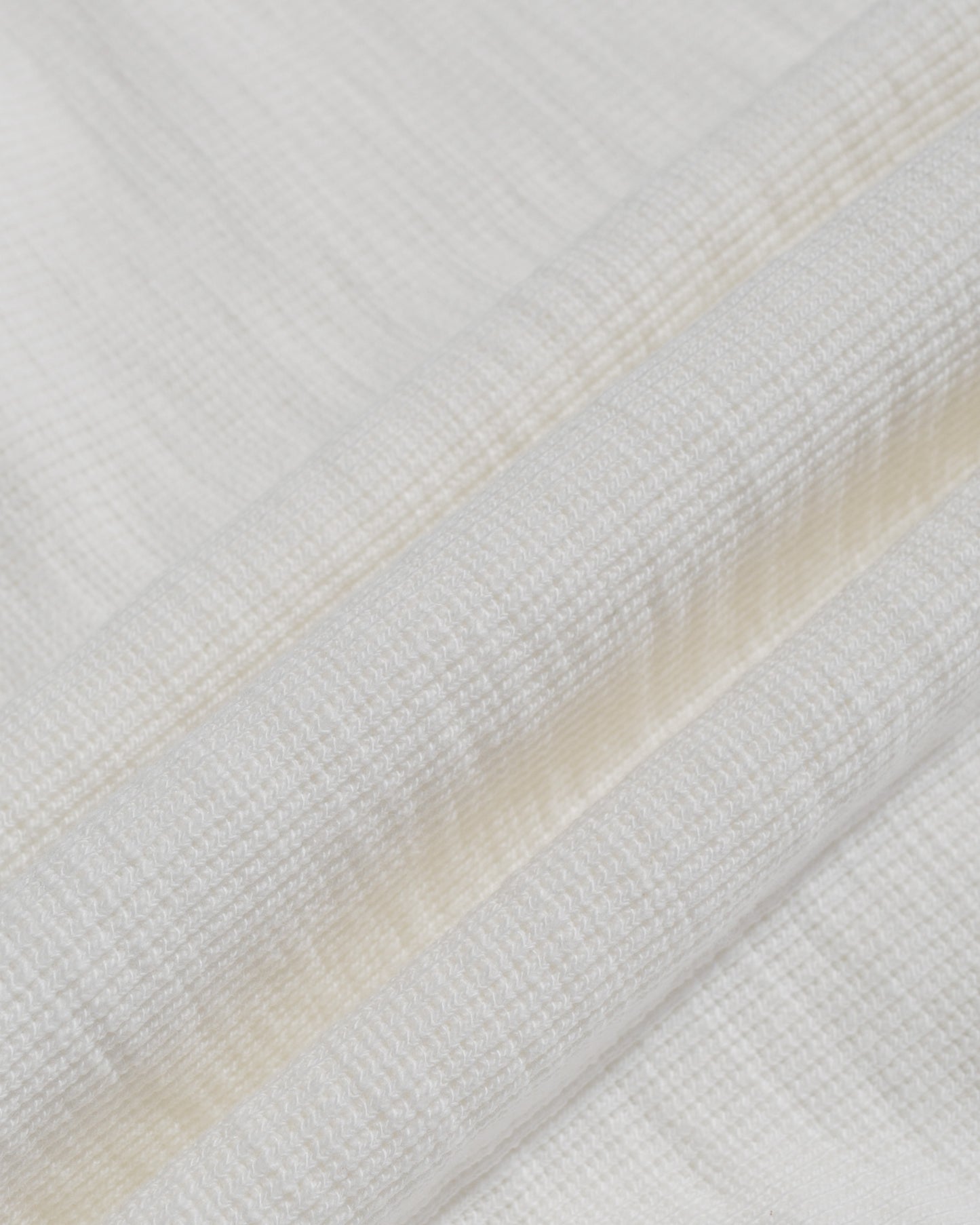 The Real McCoy's MC22120 Western Cardigan Stitch Henley Shirt White fabric