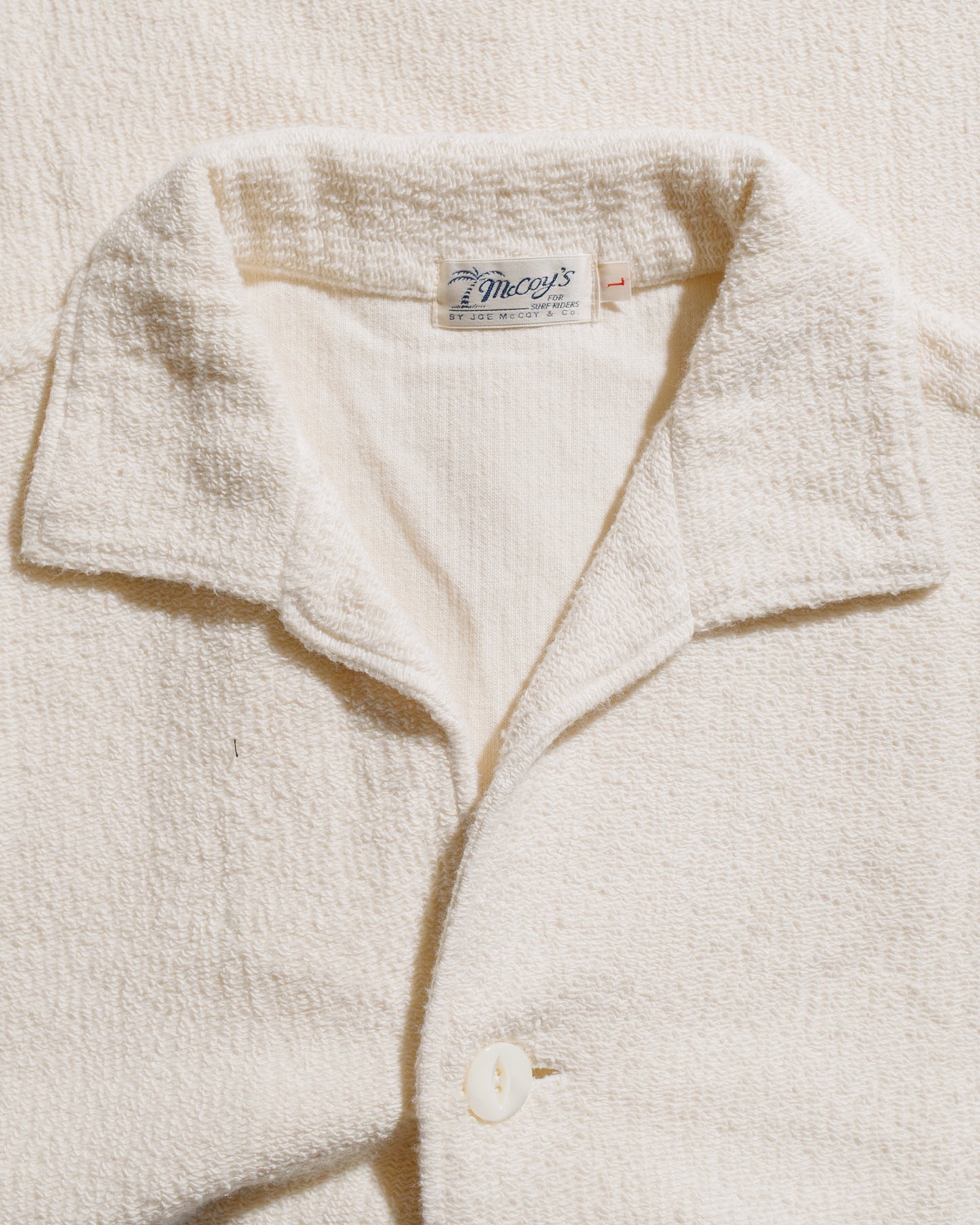 The Real McCoy's MC25001 Cotton Pile Beach Shirt Milk