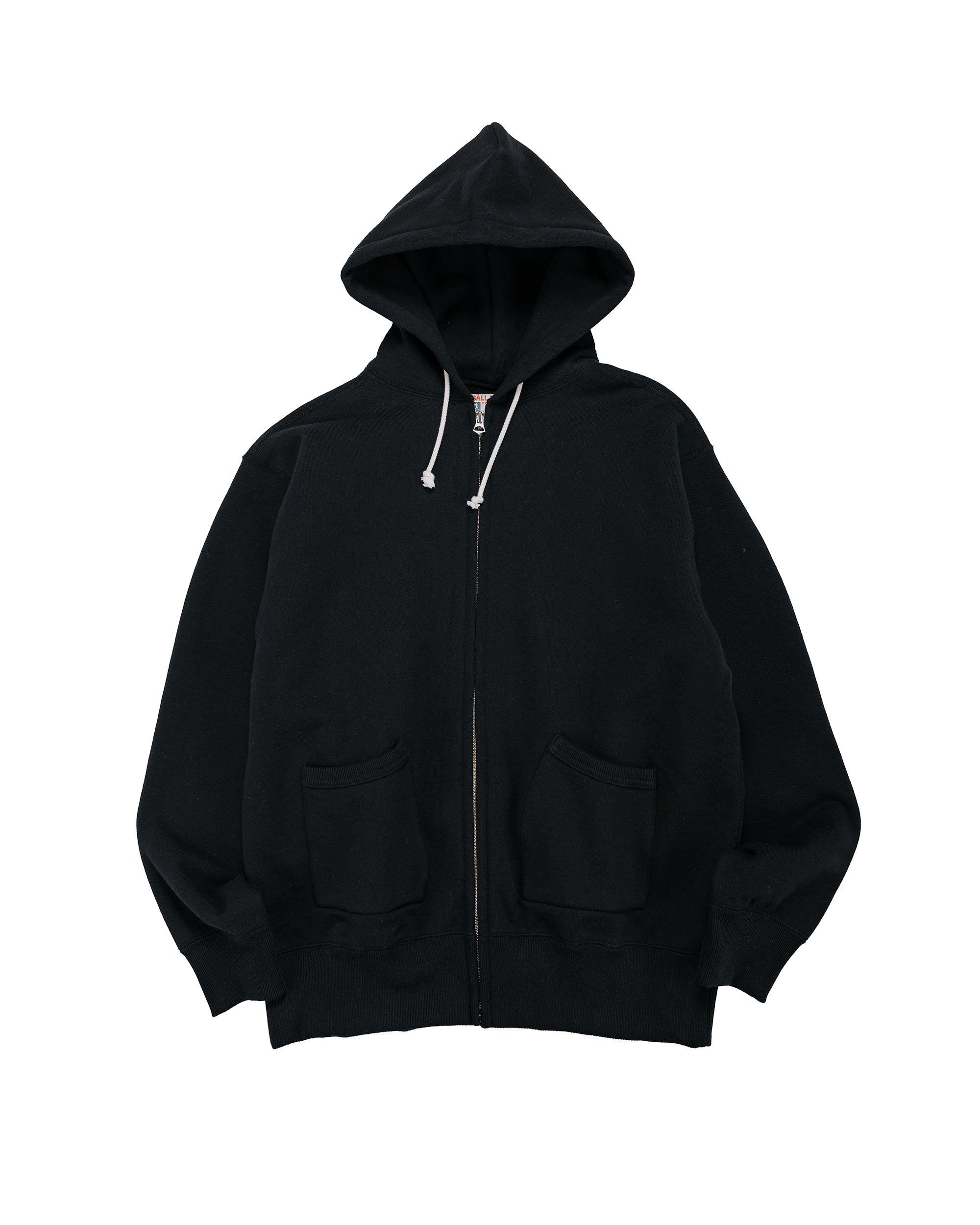 The Real McCoy's MC25106 12 Oz. Ball Park F/Z Hooded Sweatshirt Black