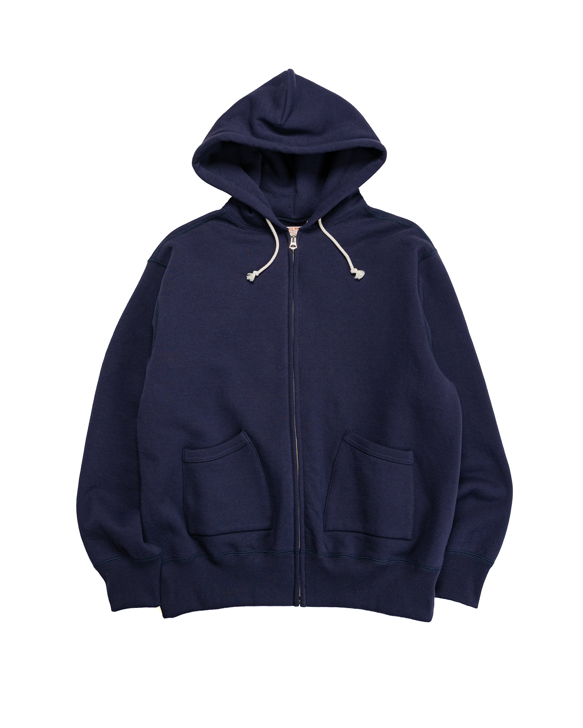 The Real McCoy's MC25106 12 Oz. Ball Park F/Z Hooded Sweatshirt L.Navy