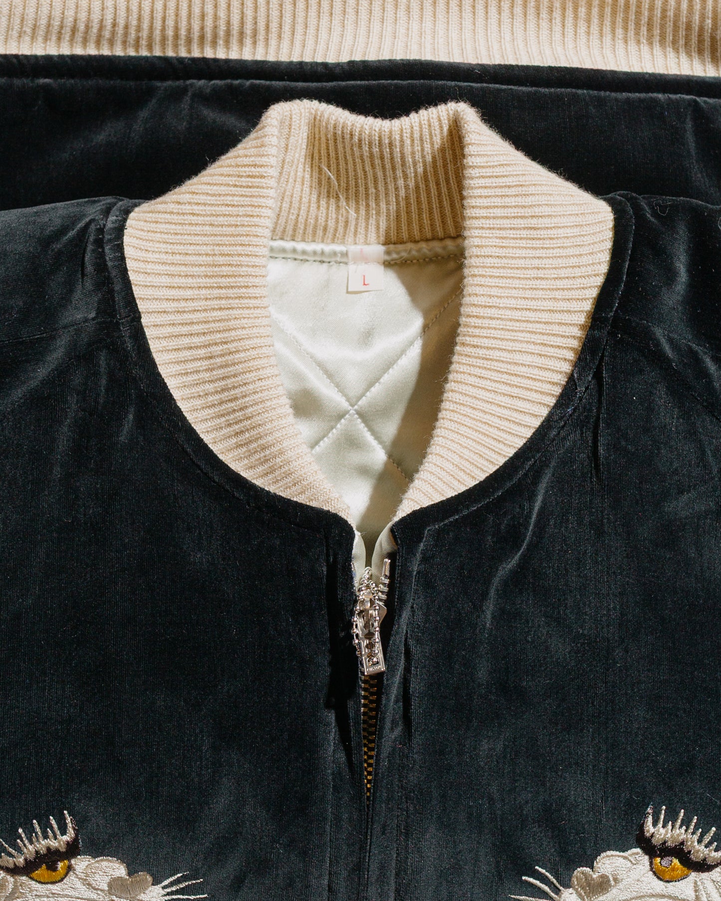 The Real McCoy's MJ24103 Souvenir Suka Jacket Tiger And Eagle Black