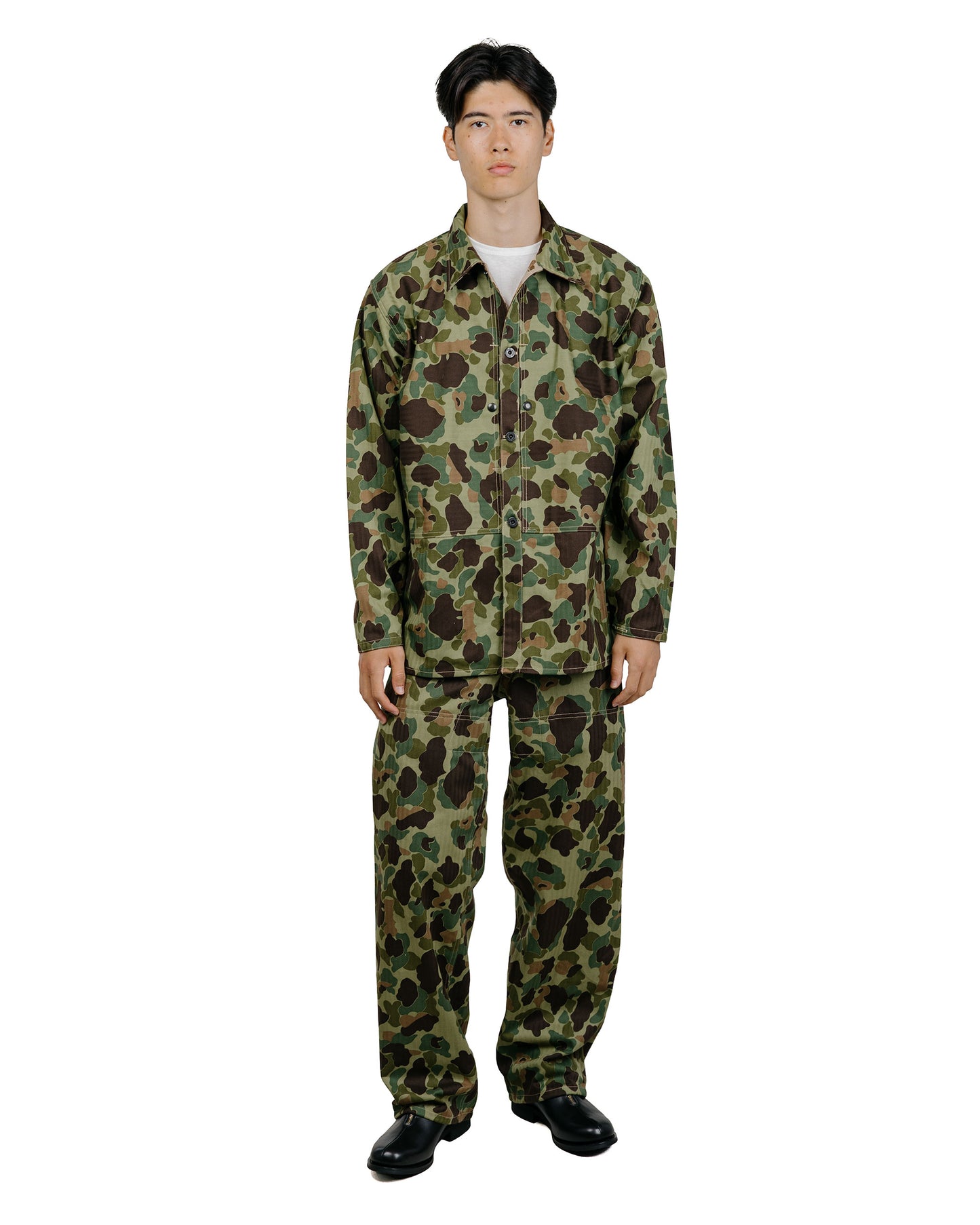 The Real McCoy's MJ26003 P1944 Reversible Frogskin Camouflage Coat Green
