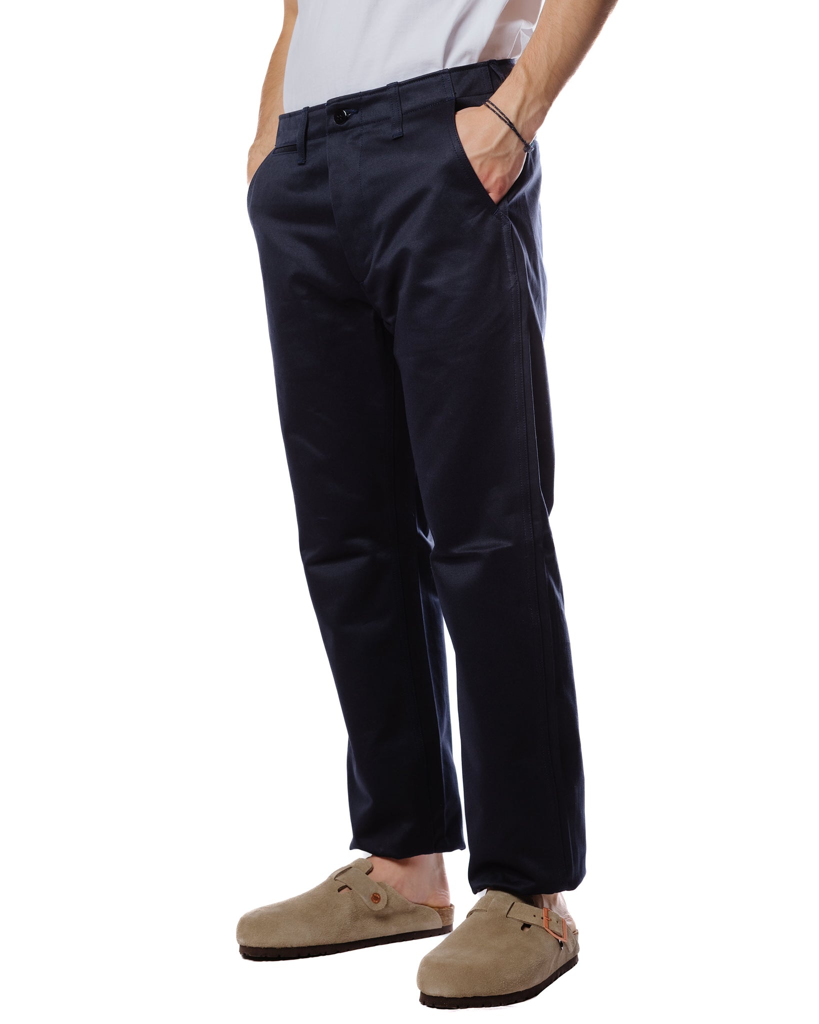 The Real McCoy's MP19010 Blue Seal Chino Trousers Navy Model Front