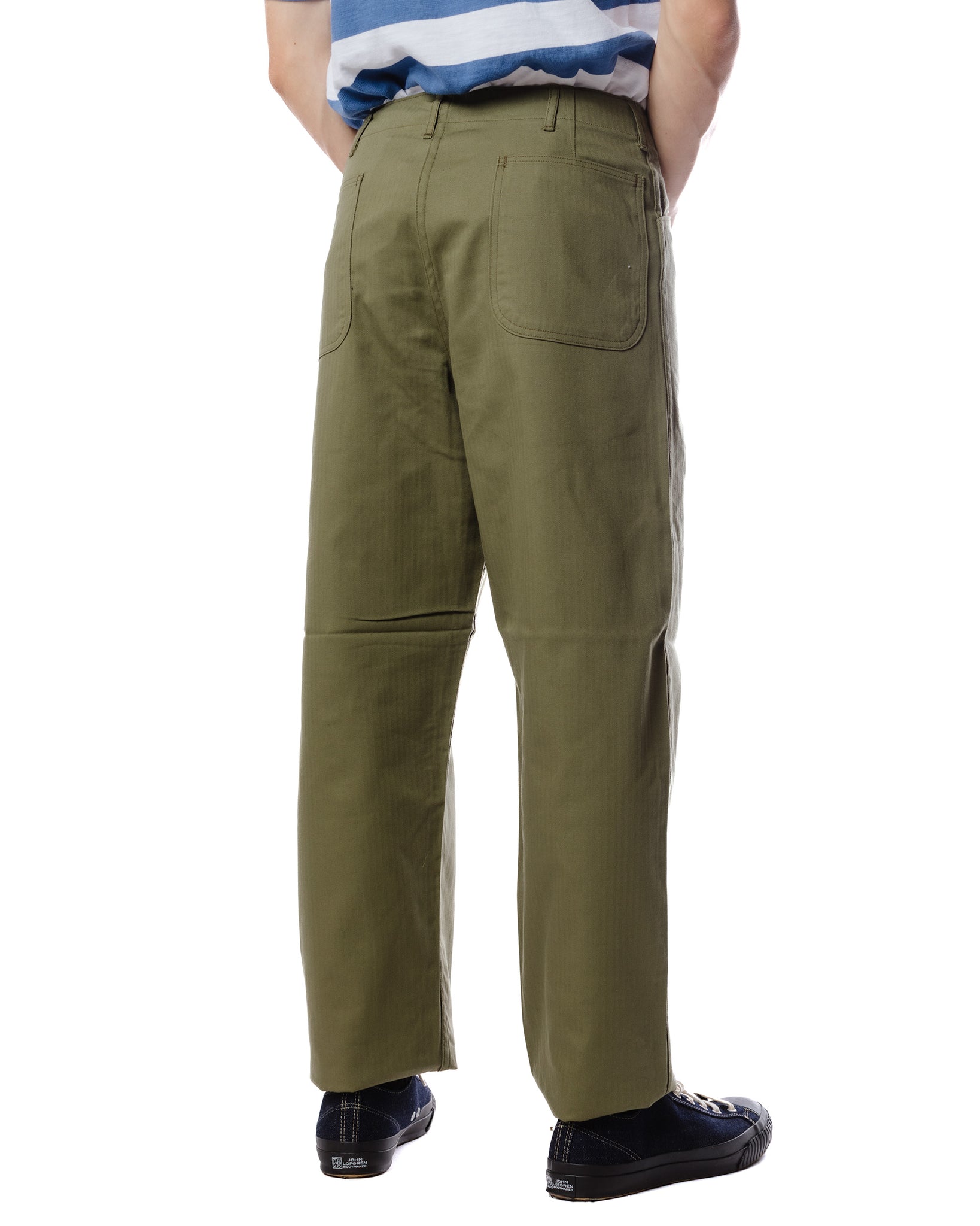 The Real McCoy's MP22007 Trousers, Utility N-3 (Model 220) Olive Model Rear