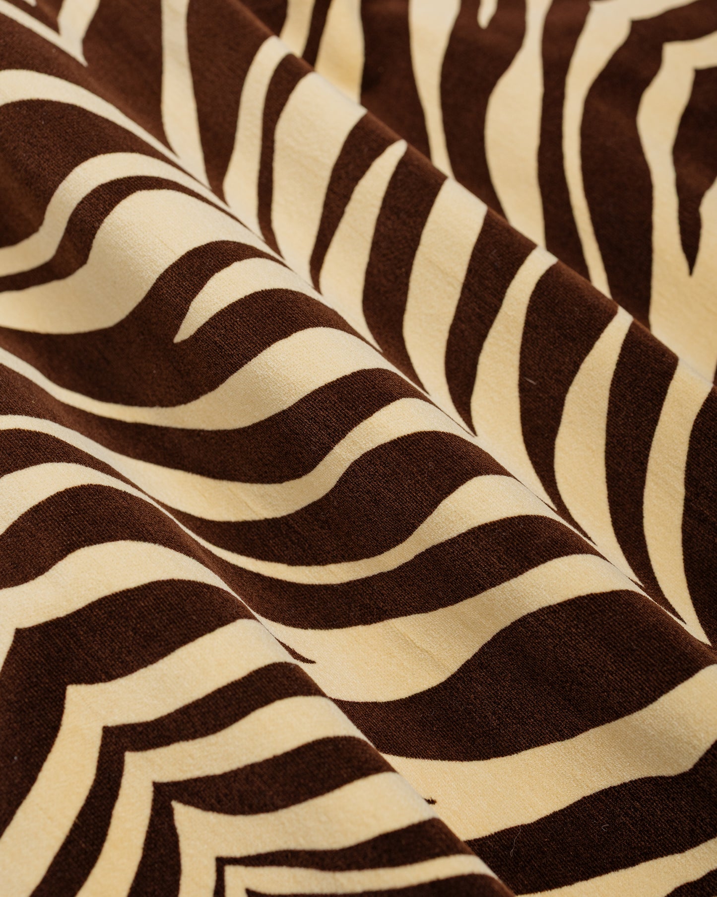 The Real McCoy's MS25108 Printed Velour Open-Collar Shirt Zebra Print