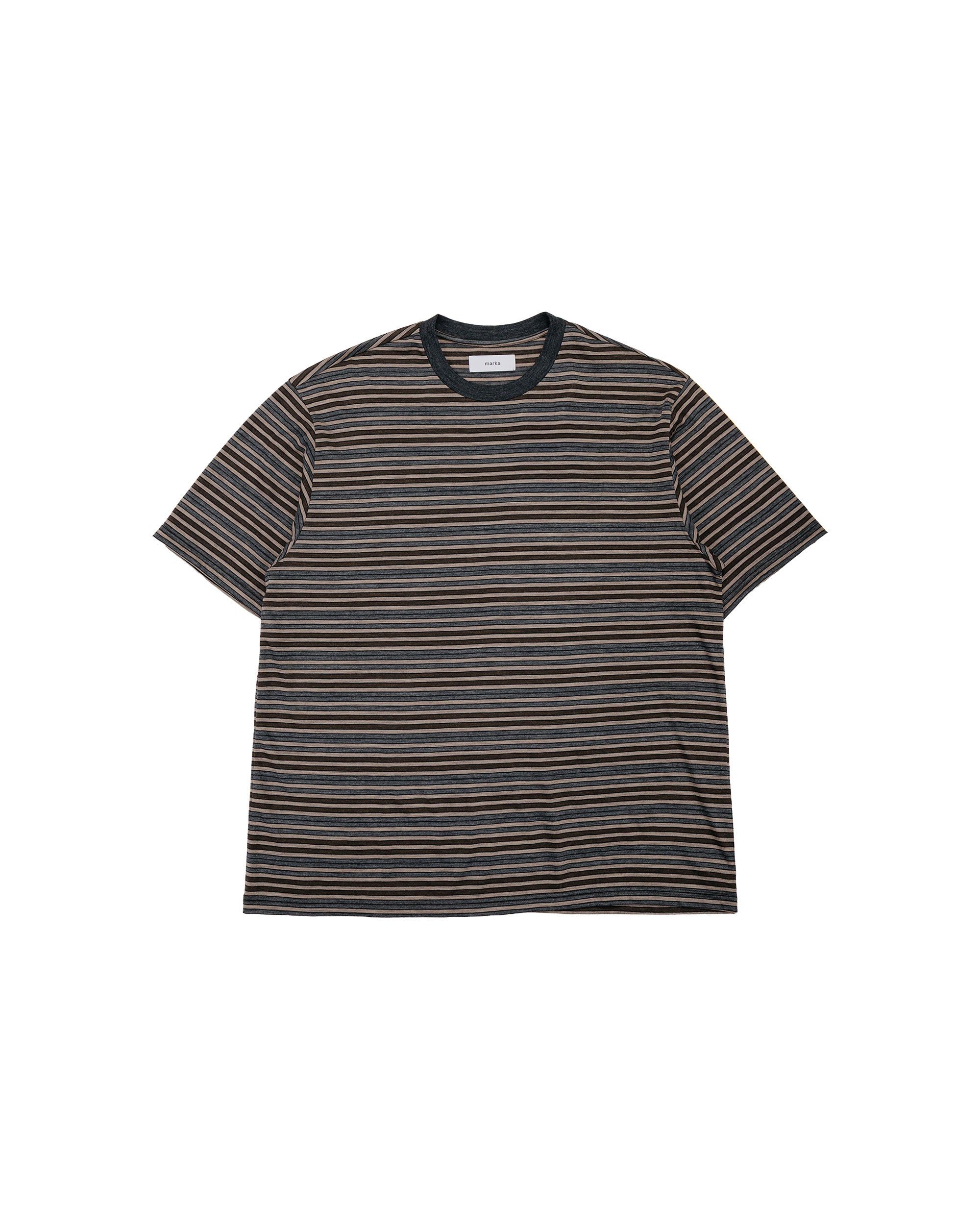 marka Crew Neck Tee Super120s Washable Wool Jersey Beige Border