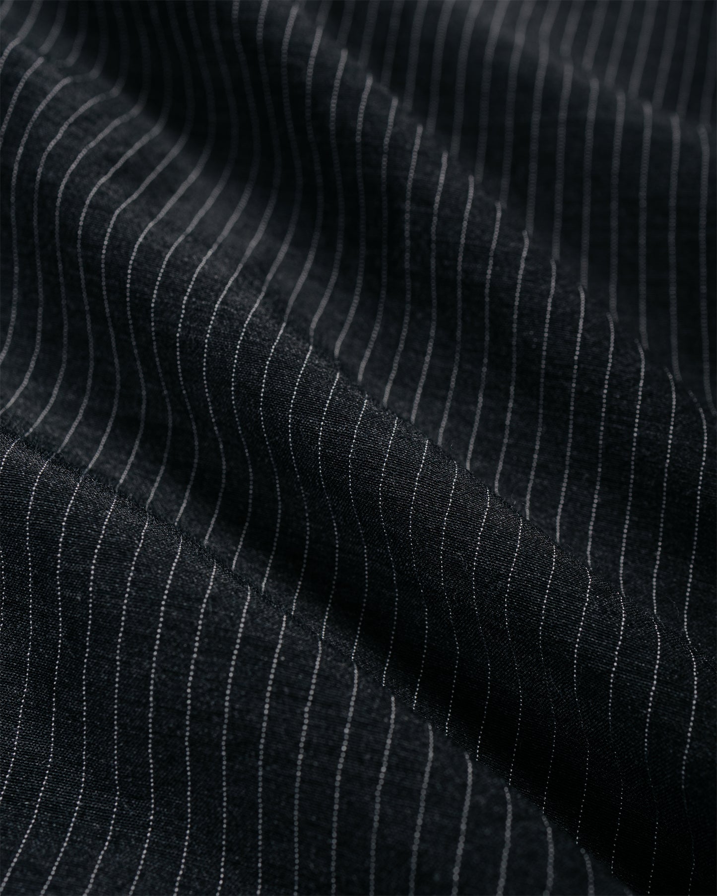 marka Skipper Shirt Wool Silk Feather Cloth Charcoal Stripe