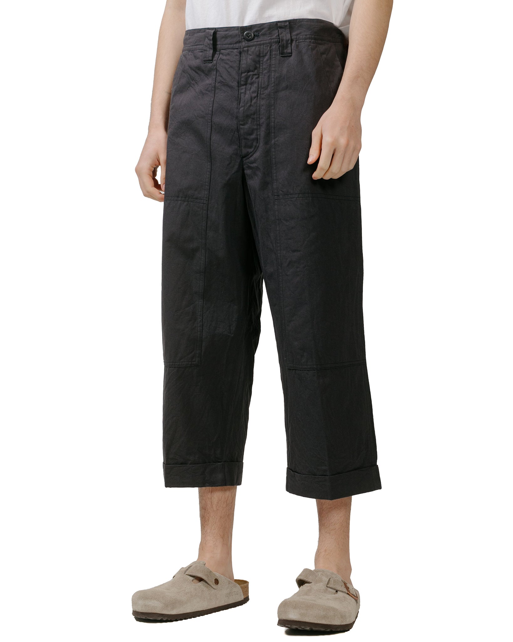ts(s) Cropped Work Pants Cotton Slub Yarn Twill Cloth Dark Navy model front