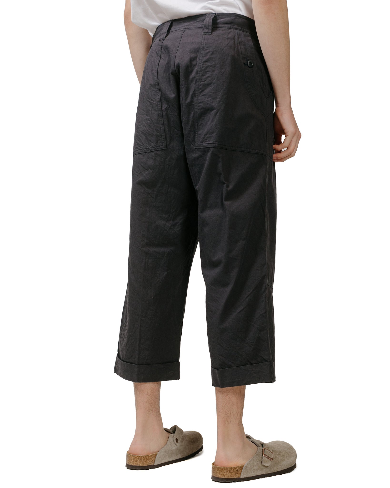 ts(s) Cropped Work Pants Cotton Slub Yarn Twill Cloth Dark Navy model back