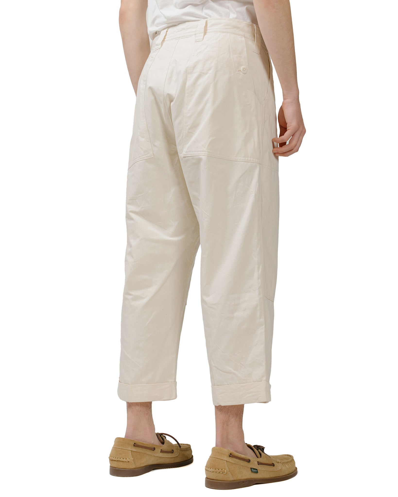 ts(s) Cropped Work Pants Cotton Slub Yarn Twill Cloth Natural model back
