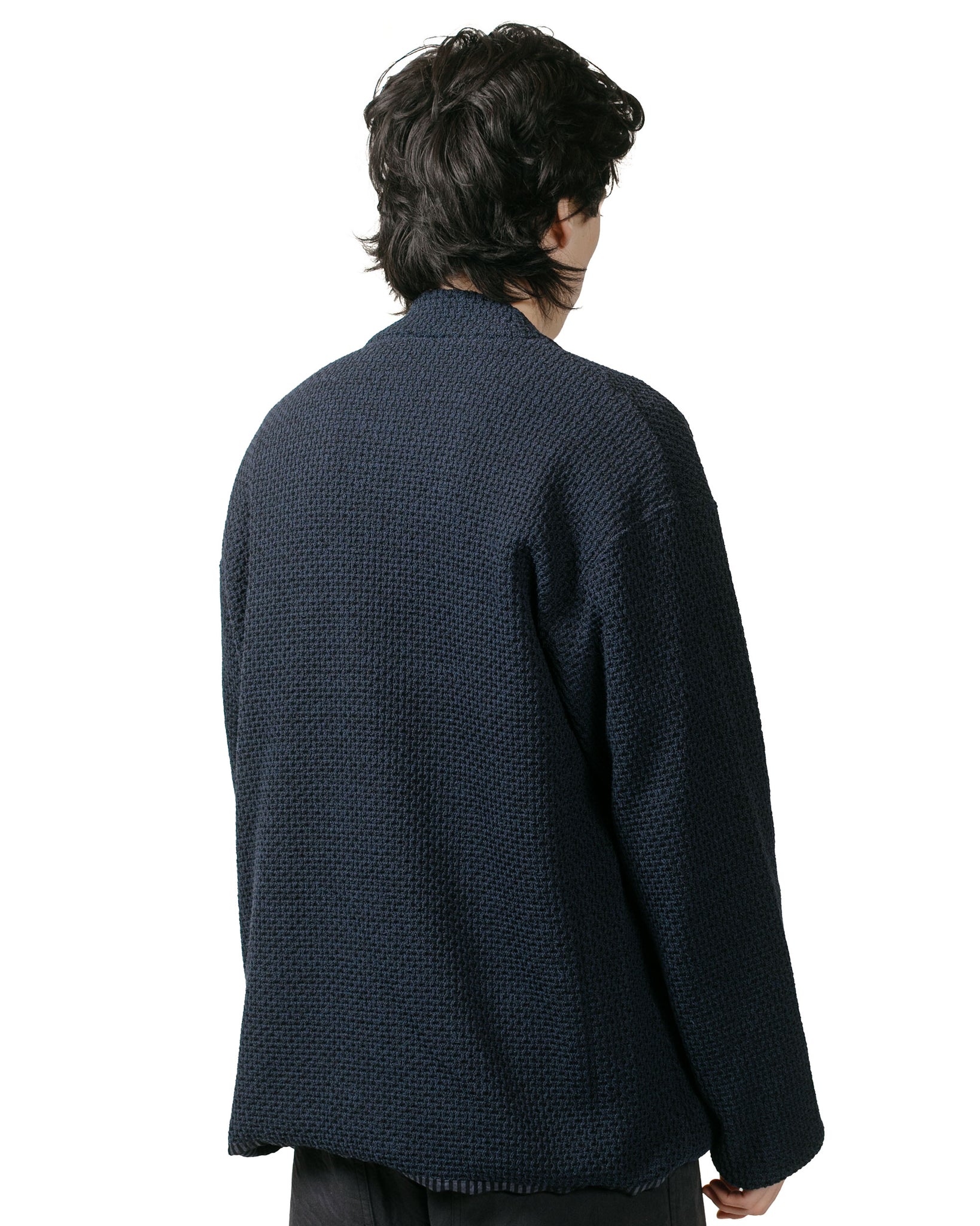 ts(s) Lined Easy Cardigan Cotton/Polyester Knitty Jersey Navy model back