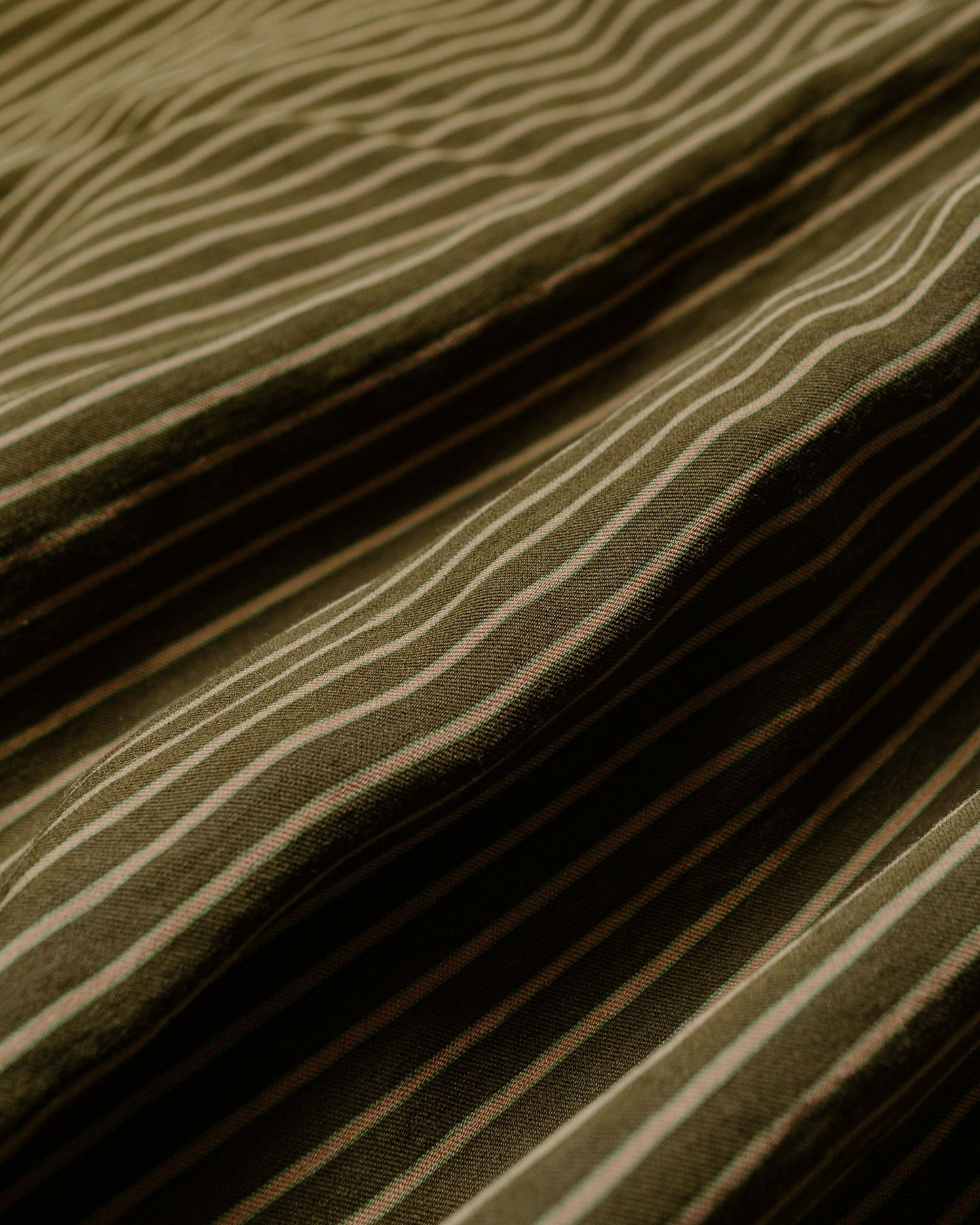 ts(s) Padded Baggy Fit Shirt Viscose/Nylon Stripe Cloth Dark Olive