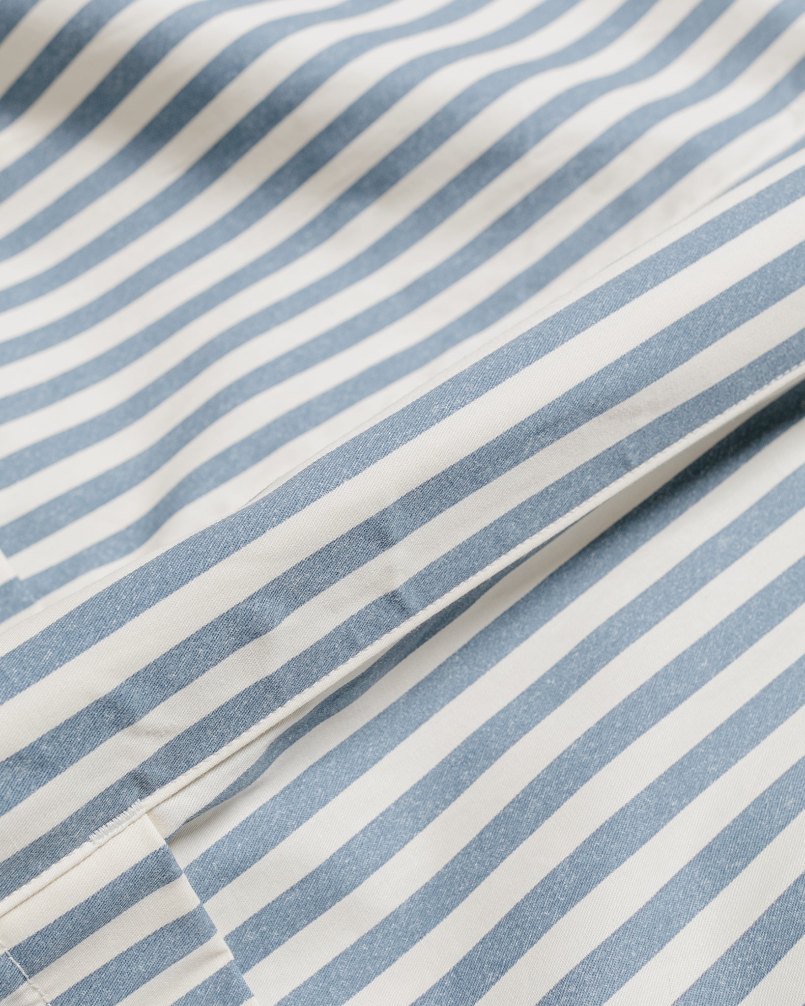 ts(s) Reversible Seam Taping Collarless Jacket Block Stripe Print Cotton Twill Cloth Blue fabric