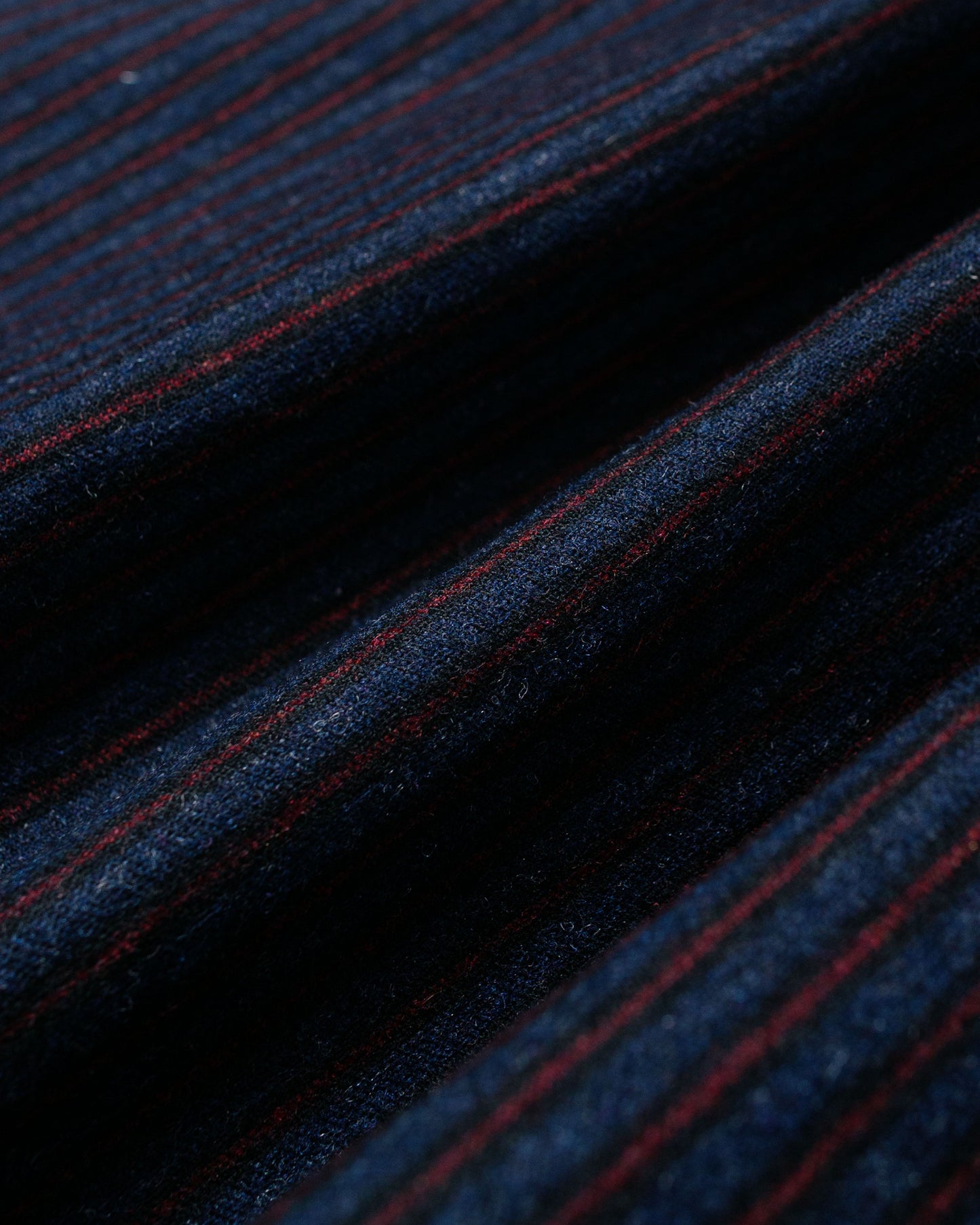 ts(s) Zip Front Harrington Jacket Stripe Cotton/Wool Stretch Cloth Navy