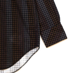 Engineered-Garments-Western-Shirt-Black-Brown-Flannel-Print-Dark-Check-Detail-Flat