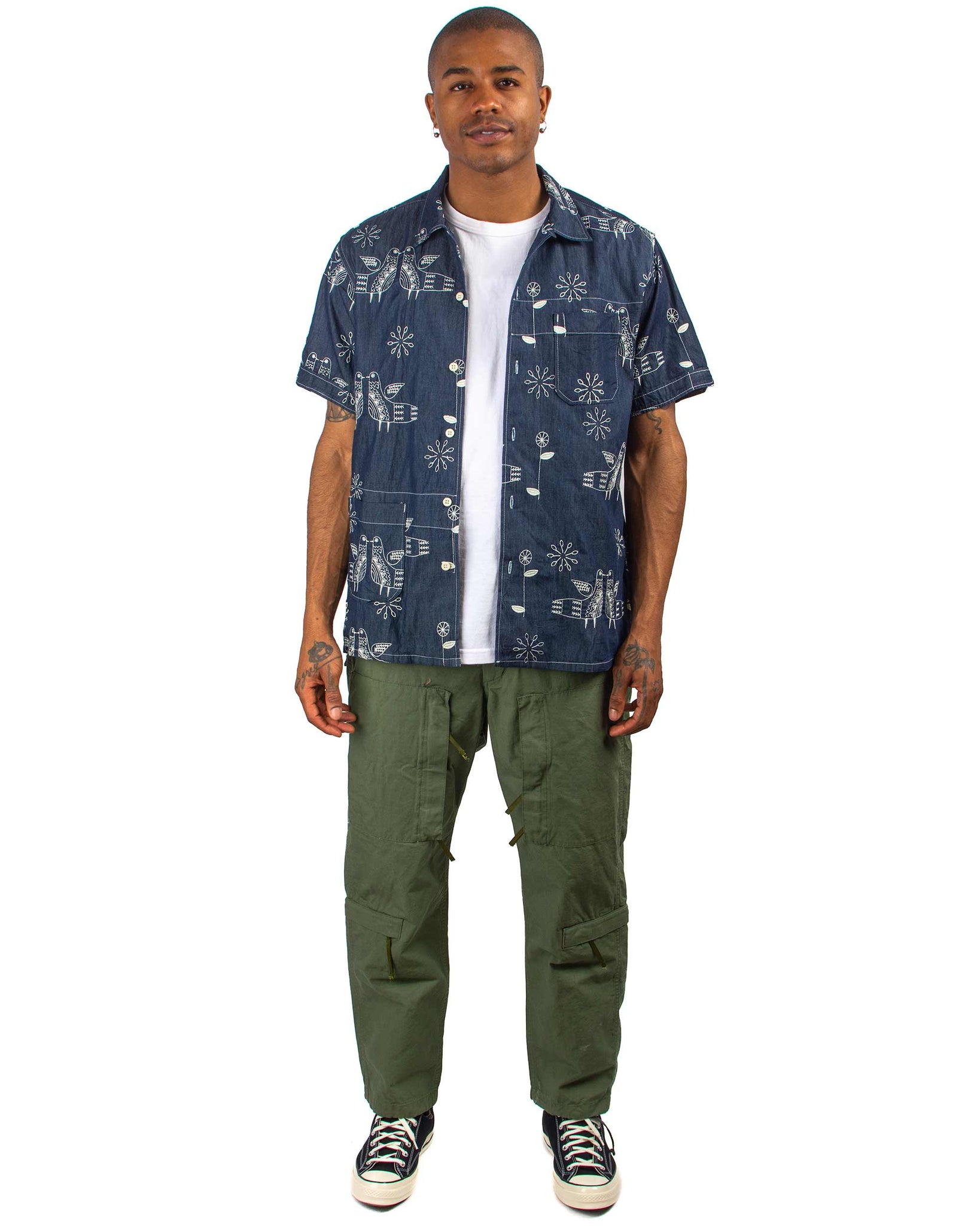 Engineered Garments Aircrew Pant Olive Cotton Ripstop Model