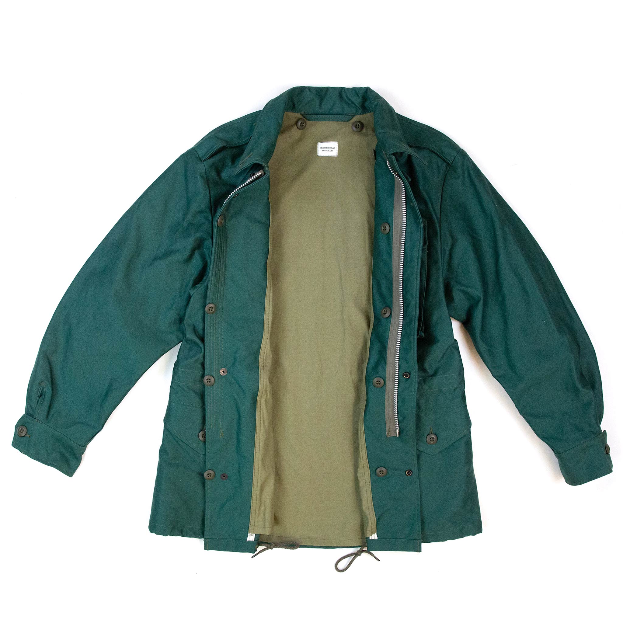 The Real McCoy's MJ21007 Coat, Man's, Cotton Wind Resistant Aggressor Green Open