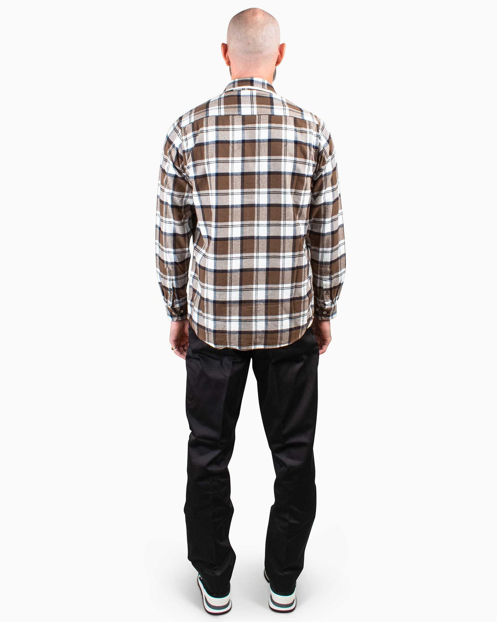 Norse Projects Anton Brushed Flannel Check Taupe Back