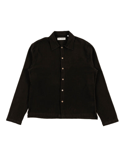 Our Legacy Isola Shirt Black Sparse Panama Cotton