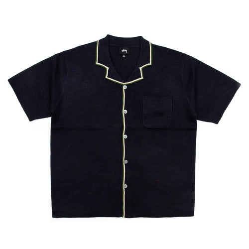 Stüssy Stripe Edge Knit Shirt Navy