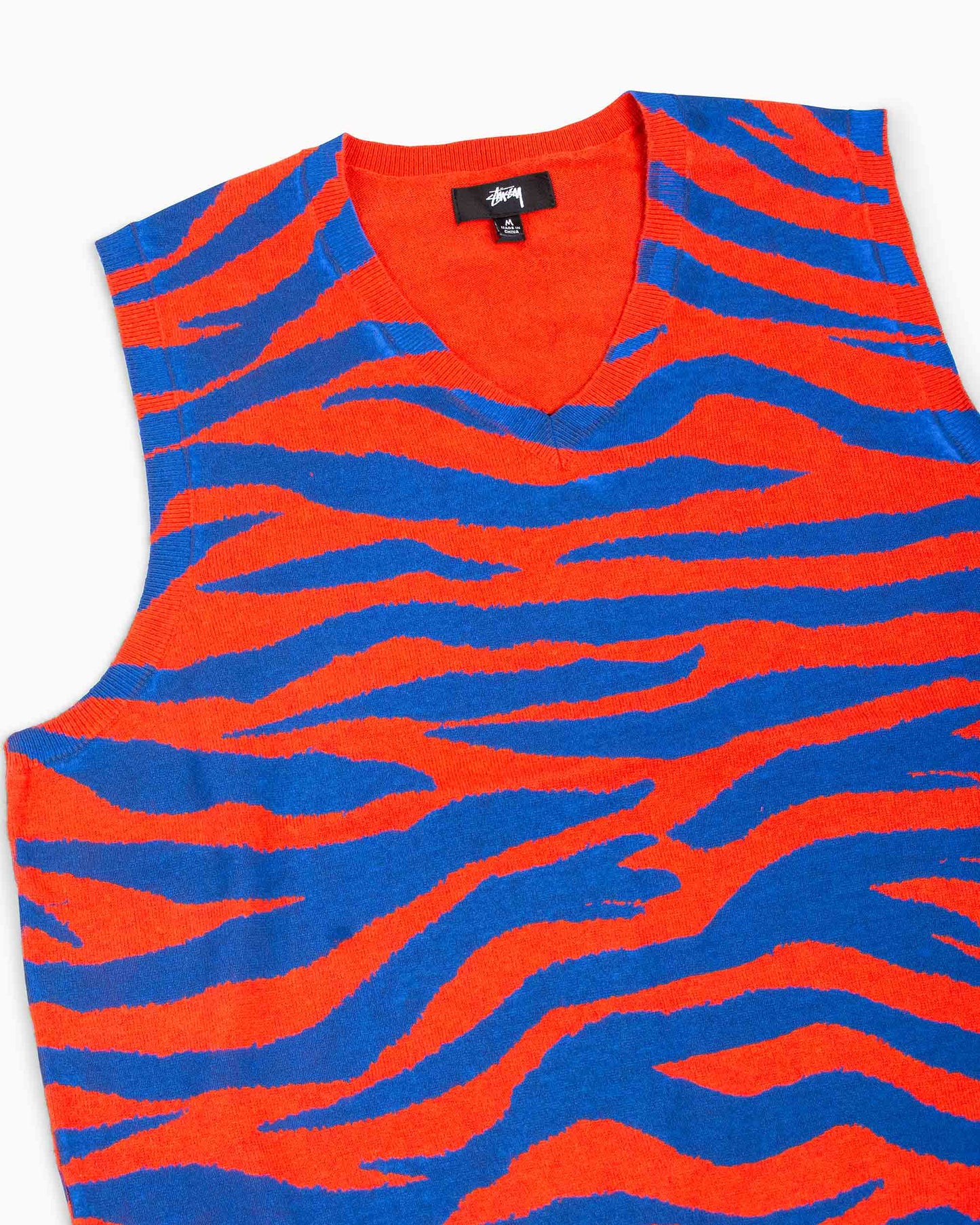 Stüssy Tiger Printed Sweater Vest Red Details