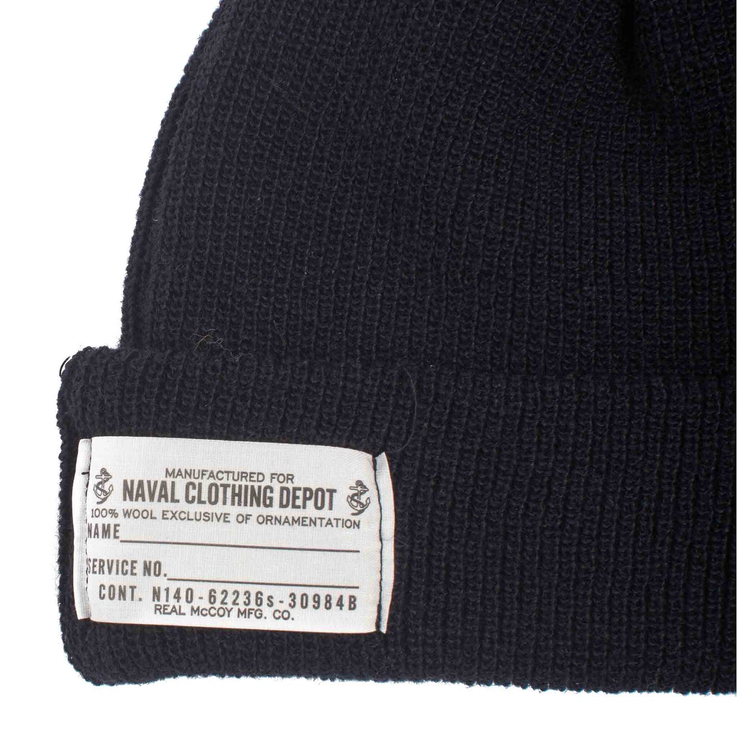 The Real McCoy's MA20106 U.S. Navy Watch Cap (Modify) Navy Close