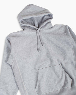 The Real McCoy's MC20113 Heavyweight Hooded Sweatshirt Medium Grey Details