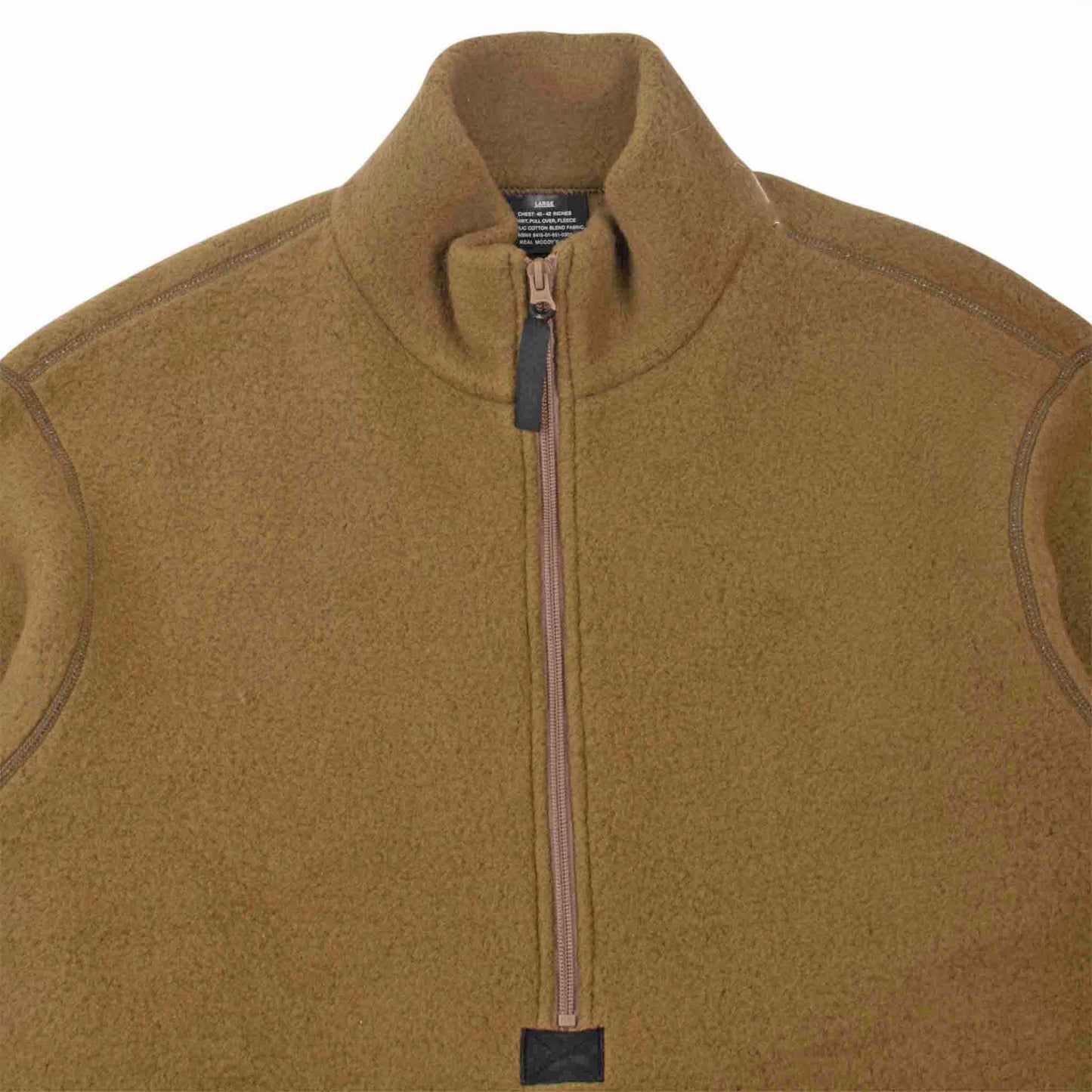 The Real McCoy's MC21101 Shirts, Pullover, Fleece Coyote Detail