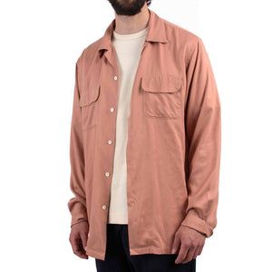 The Real McCoy's MS21009 Open Collar Rayon Shirt Pink Open