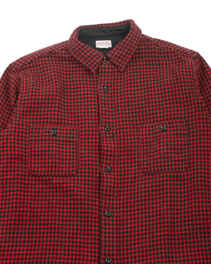 The Real McCoy's MS21102 8HU Houndstooth Flannel Shirt Red Detail
