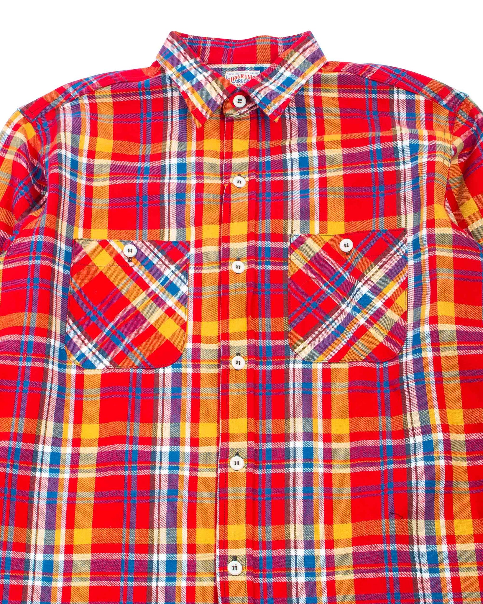 The Real McCoy's MS22005 8HU Check Flannel Shirt Red Detail