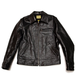 The Real McCoy's MJ19115 30's Leather Sports Jacket / Nelson Black at shoplostfound, front