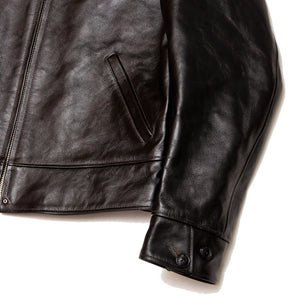 The Real McCoy's MJ19115 30's Leather Sports Jacket / Nelson Black at shoplostfound, cuff
