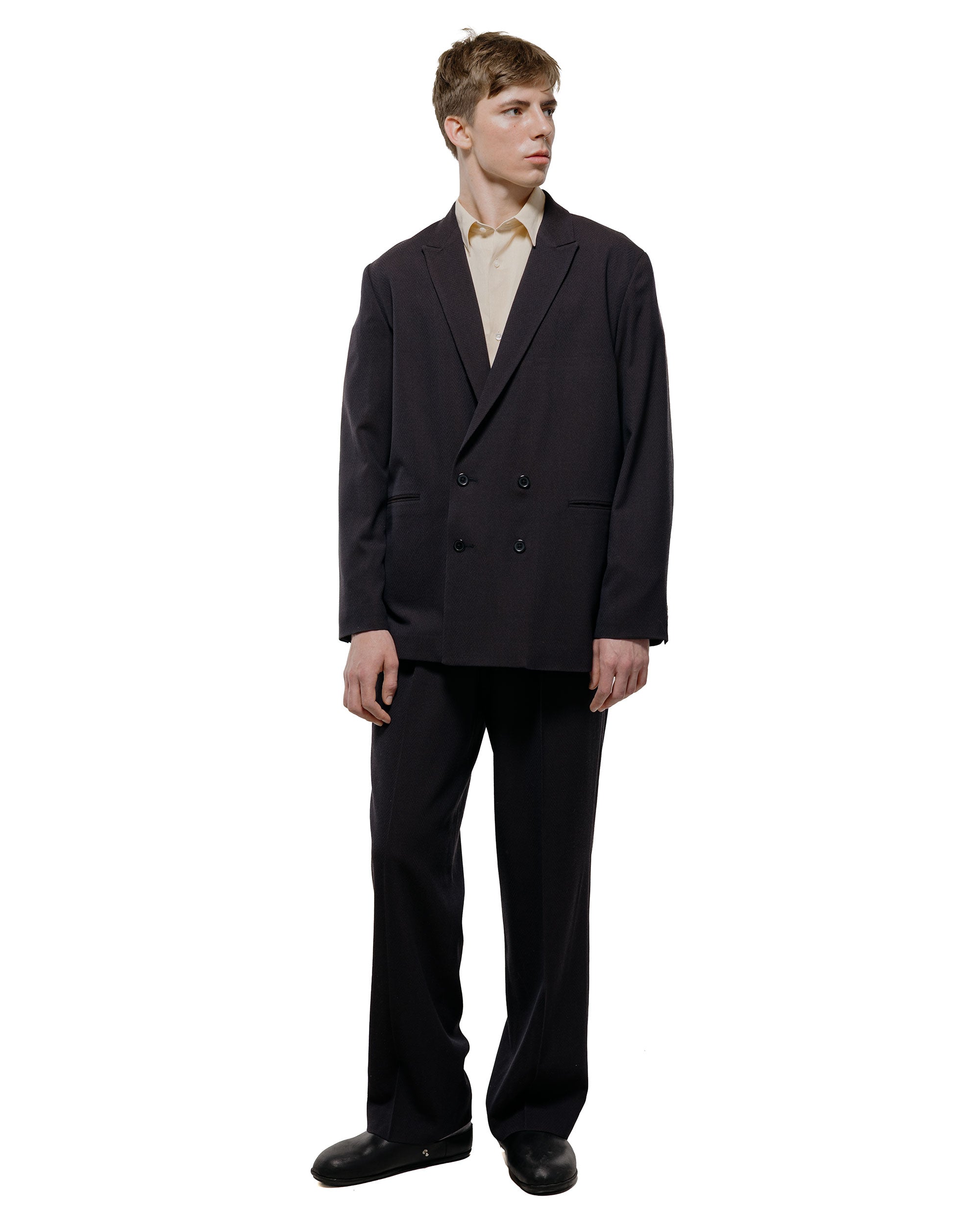 seya. Travel Tailored Jacket/Summer Herringbone Mud Indigo