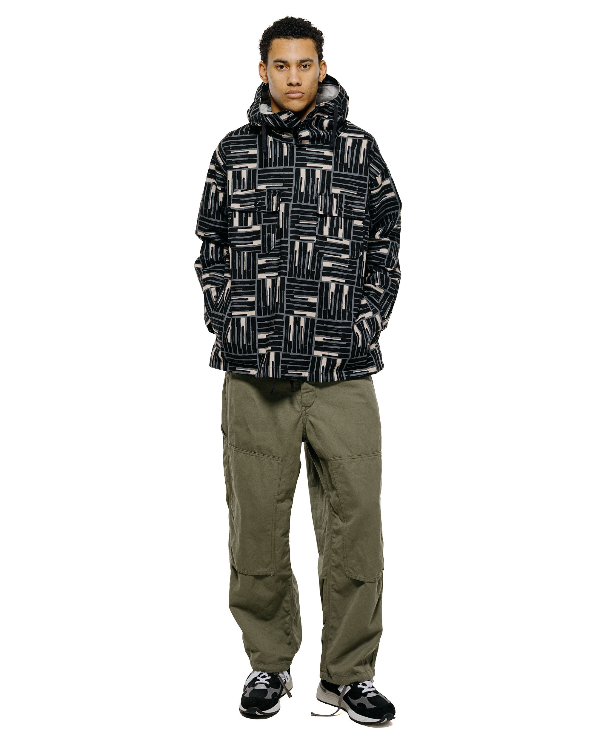 トップス ENGINEERED GARMENTS Cagoule Shirt Engineered Garments Cagoule Shirt Black CL Tile Print Canvas